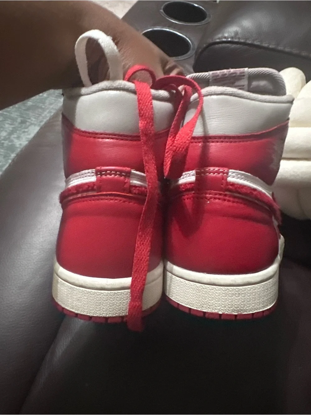 Nike White and Red High-Top Sneakers